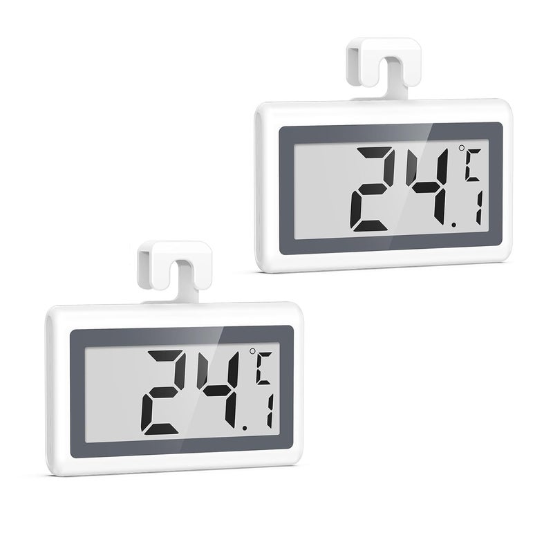 Ankilo 2PCS Refrigerator Thermometer, Upgraded Digital Fridge Thermometer with LCD Display, ℃/℉, Low Temperature Indication, Freezer Temperature Gauge for Home, Office, Kitchen, Restaurants - Image 1